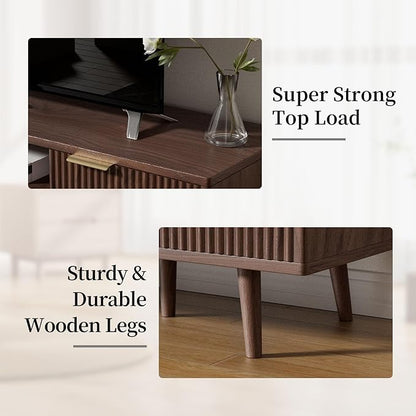 YLGJ&TIDY Modern Wood TV Stand Up to 60'', Universal Entertainment Center - Image 5