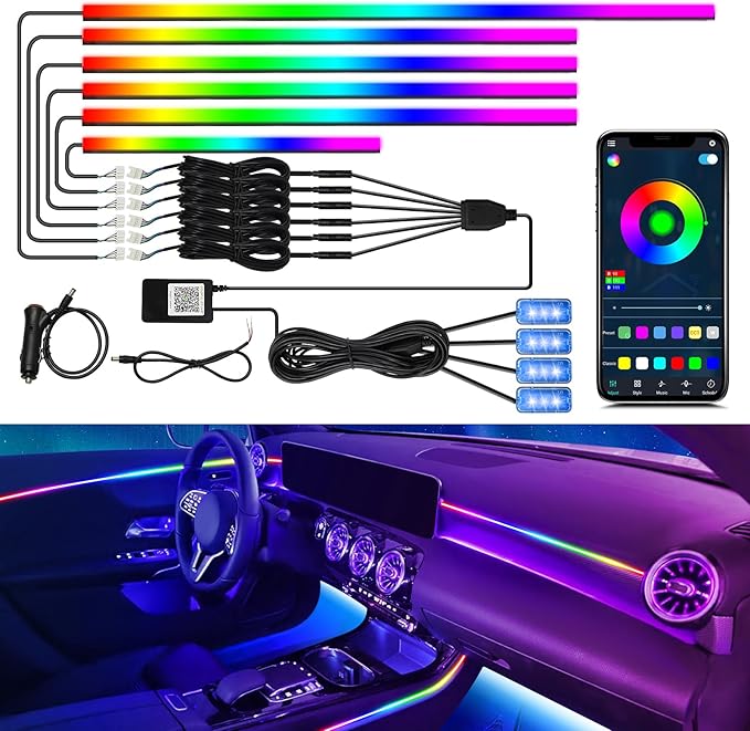 Dreamcolor Acrylic Interior Car Light 10 in 1 Automotive Ambient Light Kits by WEBUPAR