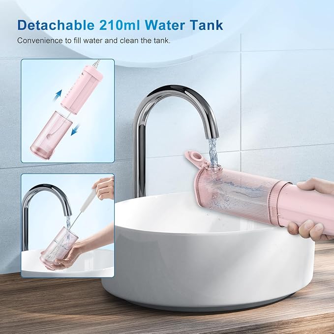JNGOODS Mini Portable Water Flosser Oral Irrigator Water Teeth Cleaner Pick - Image 4