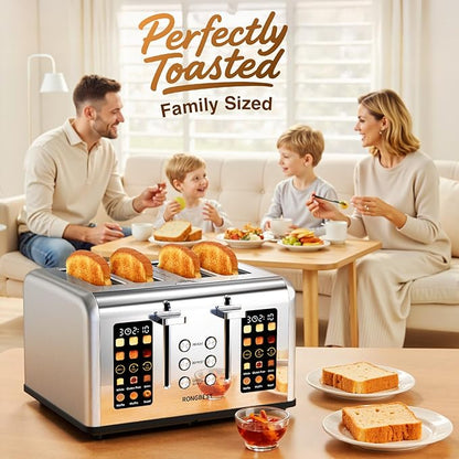 4 Slice Touch Screen Toaster, Easy-to-Use Digital Stainless Steel Toaster - Image 8