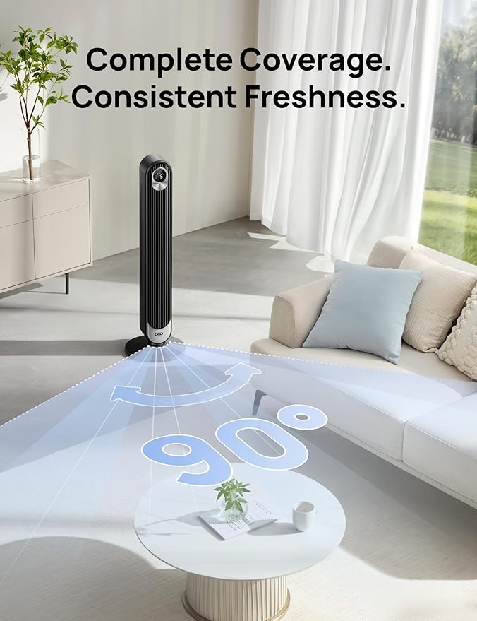 Dreo Tower Fan for Bedroom, 90° Oscillating Standing Fan, 30ft far, 28dB Quiet - Image 6