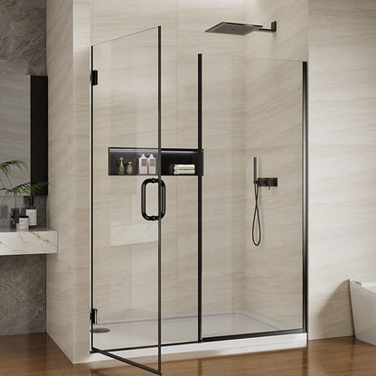 Pivot Swing Shower Door, Adjustable Width 58.9-60" W x 74" H Semi-Frameless - Image 2