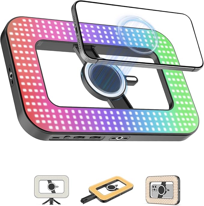 Magnetic 6000mAh RGB Selfie Ring Light by TONEOF
