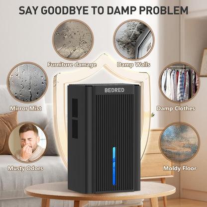 bedred dehumidifier, 95oz dehumidifier for home 1000 sq.ft, front angle view