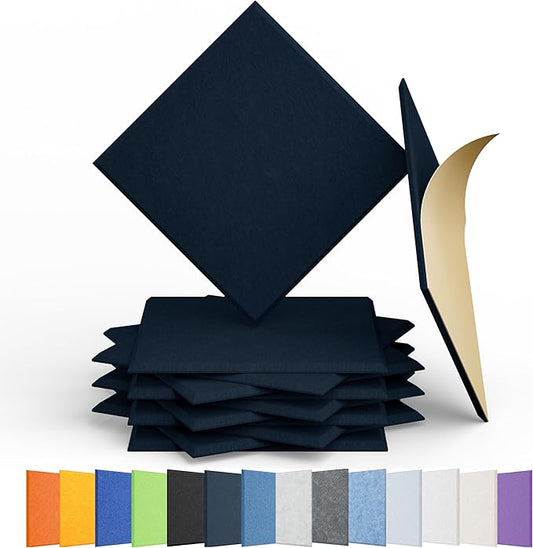 Amantech 12 Pack Acoustic Panels Self Adhesive Sound Proof Foam, High Density by Amantech