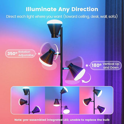 SIBRILLE RGB Floor Lamp, 36W LED Dimmable Standing Lamp - Image 3