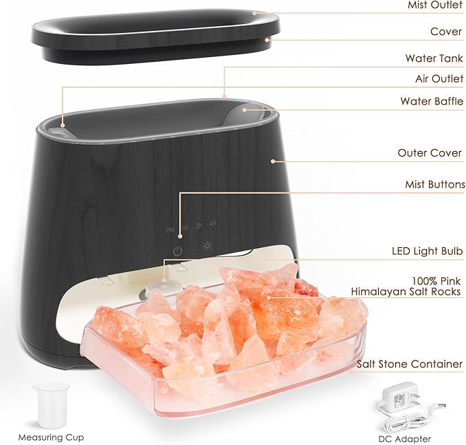 SALKING 2-in-1 Himalayan Salt Lamp & Ultrasonic Essential Oil Diffuser - Image 7