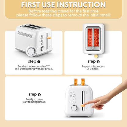 BUYDEEM DT620 2-Slice Toaster, Extra Wide Slots, Retro Stainless Steel - Image 5