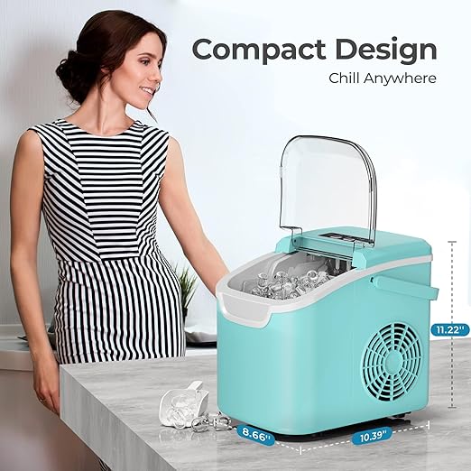 Countertop Ice Maker, 26 lbs/Day ice Production, 2 Sizes, 8 ice Cubes in 6 - Image 7