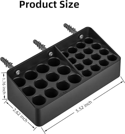 Battery Storage Organizer Battery Storage Box Black Fits 16 AAA & 12 AA - Image 2