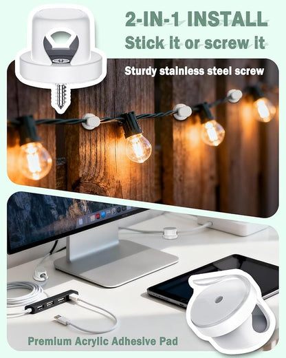 TIKIWIK Rotatable Cord Holder, Snap-Lock Cable Clips, 8 Pack Adhesive Cord - Image 5