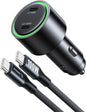145w usb c car charger charges two devices, main product view