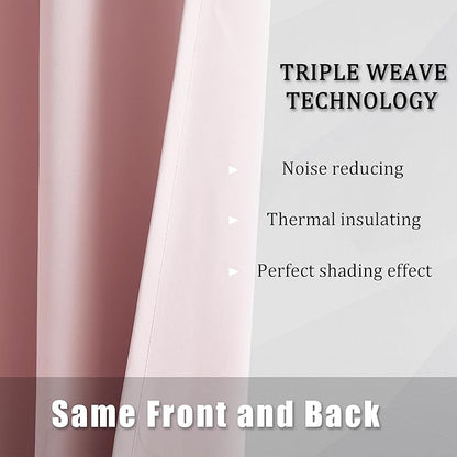 DUALIFE Pink Curtains 45 Inch Length - Image 5