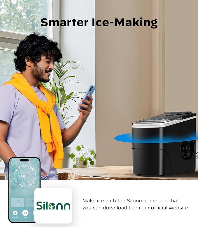 Silonn Smart Countertop Ice Maker, Compact Wi-Fi Ice Maker - Image 2
