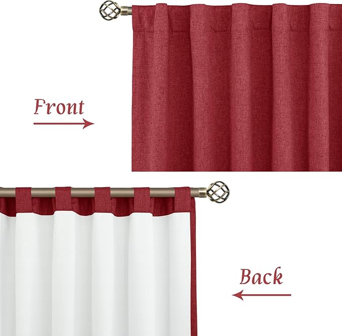 LAMIT Red 100% Blackout Window Curtains - Image 8