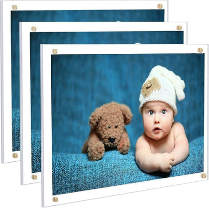 Kalami 3 Pack 8x10 Picture Frame Wall Mount Self Adhesive, Full Frame Size 10x11 by Kalami