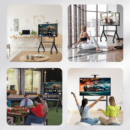Sylvox Rolling TV Stand for 43-55 Inch Outdoor TVs, Mobile TV Cart Floor TV - Image 6