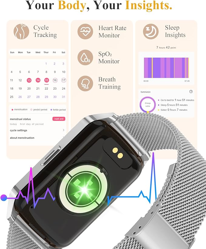 Fitness Tracker Watch for Women Men, Step Counter Compatible - Image 2