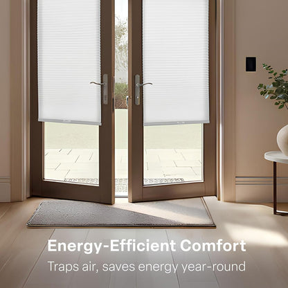 REGAL estate Magnetic Top Down Bottom Up Door Shades, White, 25 x 72 in | Strong-hold MagMount, Thermal insulation, Adjustable privacy for steel doors, Light filtering, Cordless cellular shade