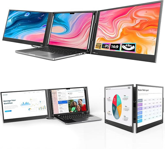 QQH Laptop Screen Extender, 15.6” Triple Portable Monitor by QQH-QuicknessQualityHelpmate