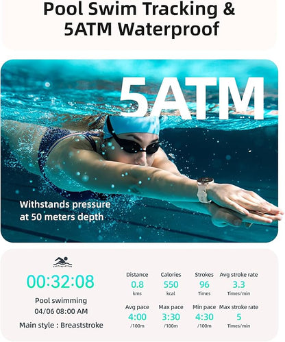 Parsonver Smart Watch for Swimming, 5ATM Waterproof Watch for Pool & Open Water - Image 2