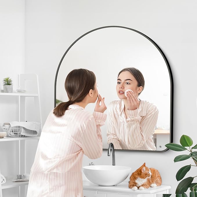 Arched Bathroom Mirror, Wall Mounted Mirror, Living Room, Hanging or Leaning - Image 4