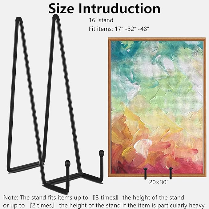 IBosins 5 Pack 16 Inch Plate Holder Display Stands, Large Metal Black Frame - Image 3