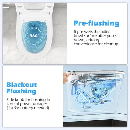 Giantex Smart Toilet with Bidet Built In, Night Light, Auto Open/Close - Image 5