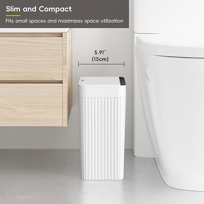 EKO Brio 10L/2.6 Gallon Motion Sensor Trash Can, Automatic Touchless Bathroom - Image 3