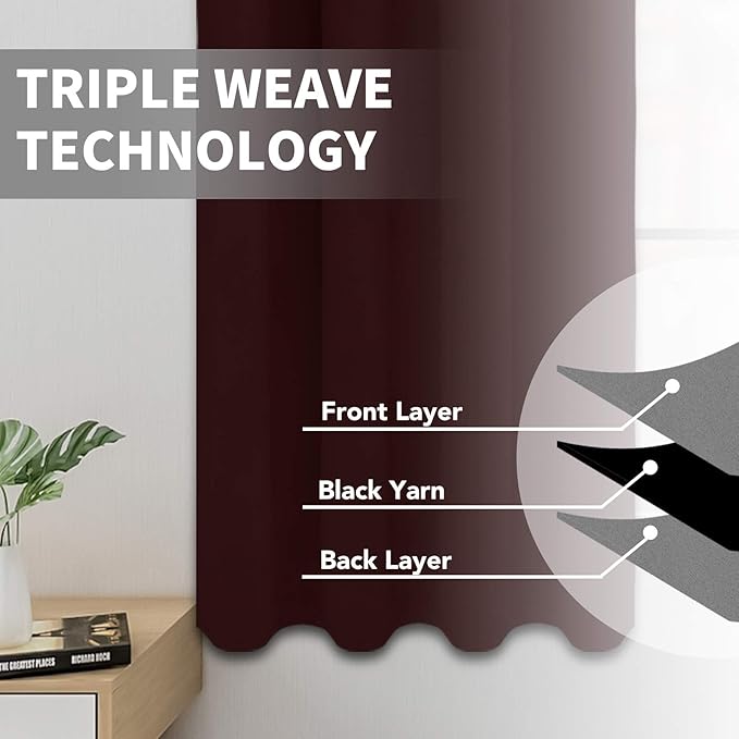 Easy-Going Blackout Curtains for Bedroom, Solid Thermal Insulated Grommet and - Image 3