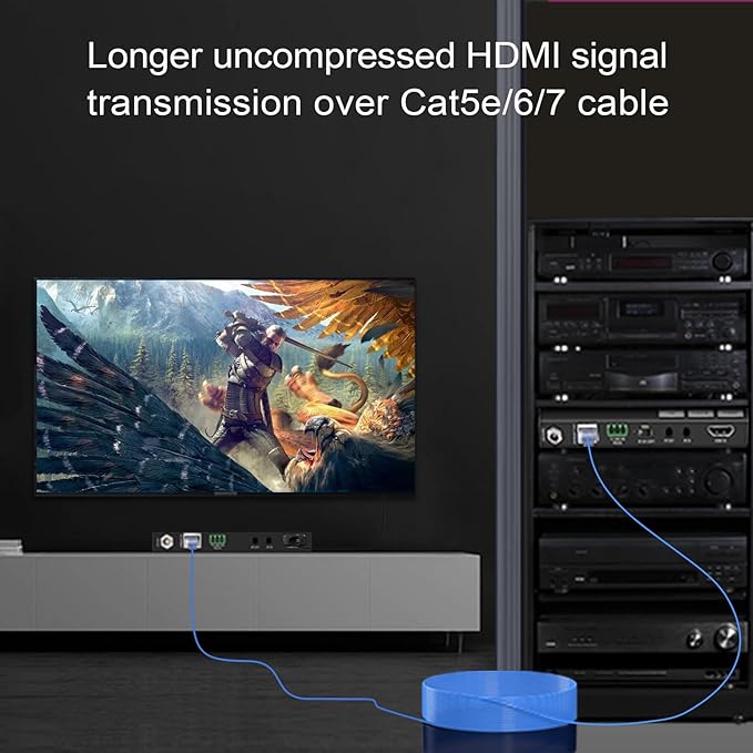 HDMI Extender Over Ethernet 4k 60HZ Uncompressed 18G/BPS Over Single Cat5/6 up - Image 6