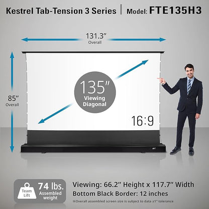 Elite Screens Kestrel Tab-Tension 3 CineWhite, 135 inch 16:9 Aspect Ratio - Image 5