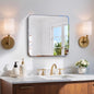 CILIBER Beveled Frameless Mirror, 18x18 Square Bathroom Mirror Rounded Corner by CILIBER