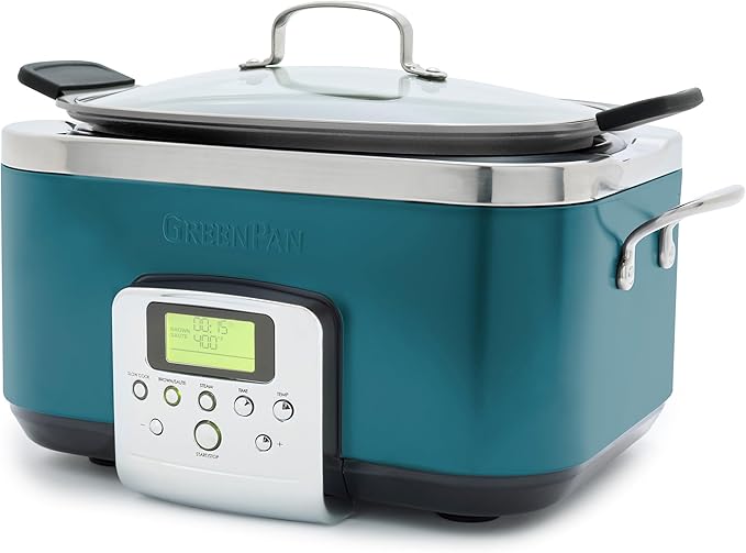 GreenPan Elite 8-in-1 Programmable 6QT Electric Slow Cooker, Dishwasher Safe by GreenPan