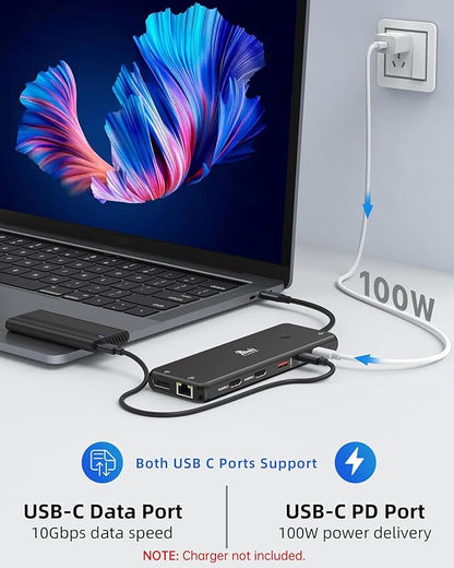 LIONWEI USB C Docking Station Dual Monitor 13 in 1 USB C Hub, Triple Display - Image 5
