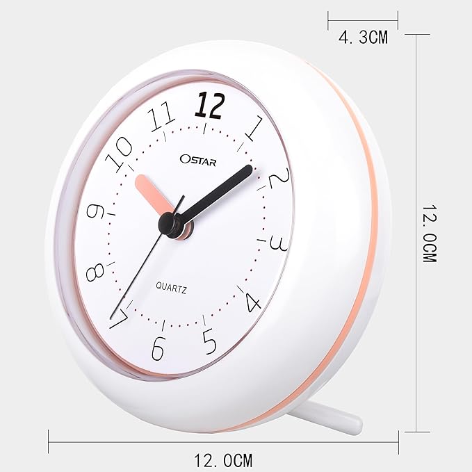 OSTAR Waterproof Bathroom Shower Clock, Analog Quartz Clock Hanging Stand Dual - Image 7