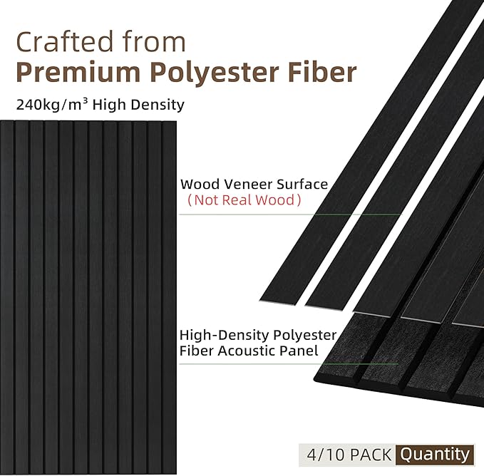 TO-TH Wood-Look Acoustic Wall Panels, 10 Pack 47.2” x 23.6” Sound Panels - Image 2