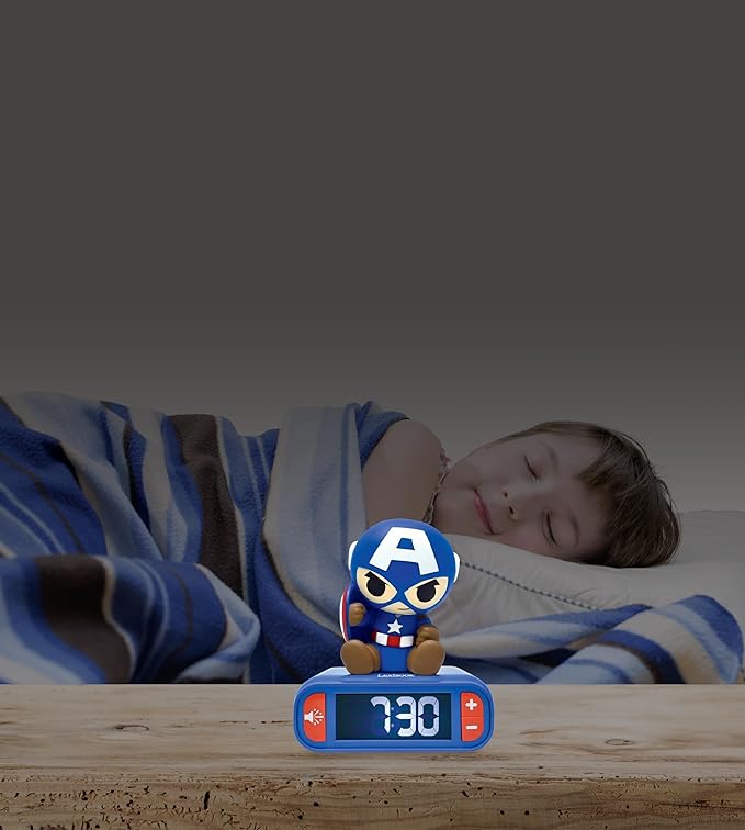 LEXiBOOK, Marvel Avengers, Avengers Nightlight Alarm Clock, Sounds and Melodies - Image 4