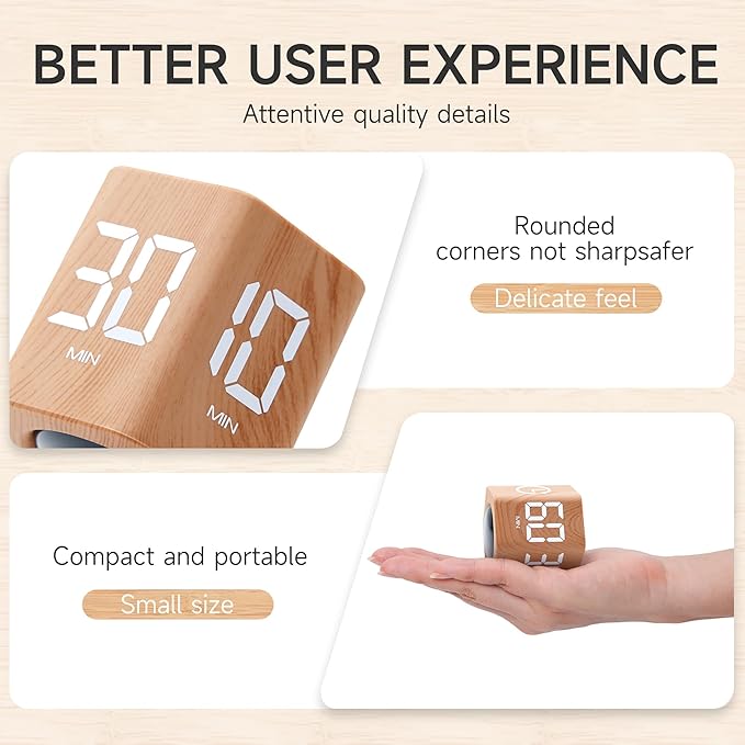 Productivity Timer 1, 60 Minutes Preset, Desk Cube Timer - Image 4