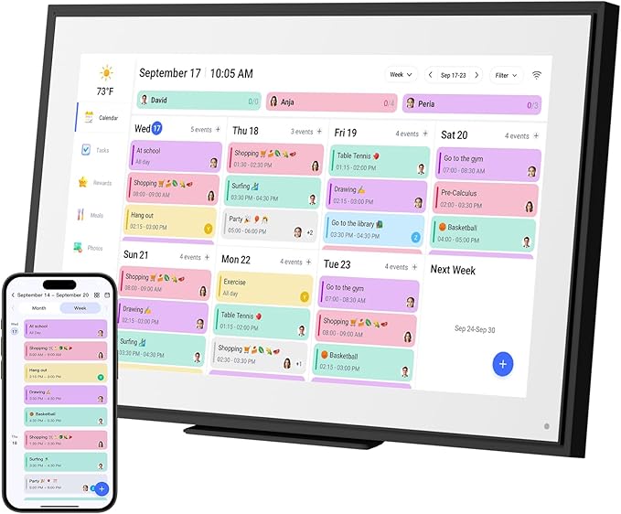 15.6 inch Wall Planner Digital Calendar Electronic Calendar Chore Chart by LiviNGPAi
