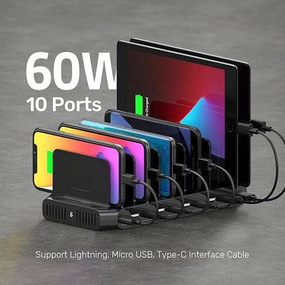 Unitek USB Charging Station, 10 USB Fast Ports Charge Docking Station and - Image 2