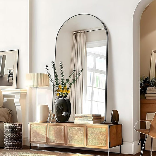 GLASHOM Arched Bathroom Mirror, Wall Mounted Mirror, Vanity Wall Mirror Metal by GLASHOM