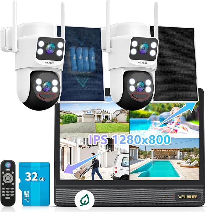 WEILAILIFE 【All-in-One Security System】 Security Cameras Wireless Outdoor by WEILAILIFE