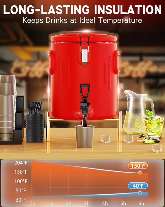 Insulated Beverage Dispenser 3.5 Gallon, Hot Drink Dispenser - Image 6