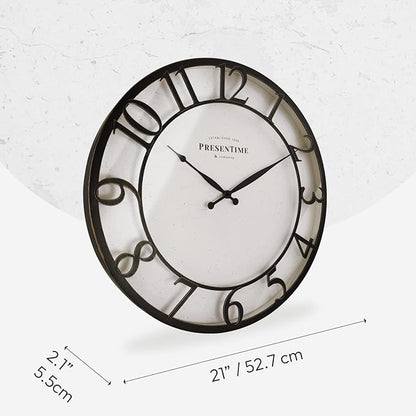 Presentime & Co 21" Farmhouse Series Wall Clock, Vintage Style, Retro Clock - Image 7