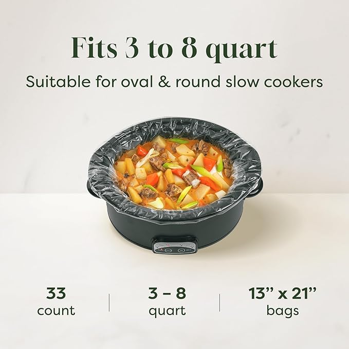 Slow Cooker Liners, Disposable Oval Large Size 13" x 21", Fits 3-8 Quart Pot - Image 3