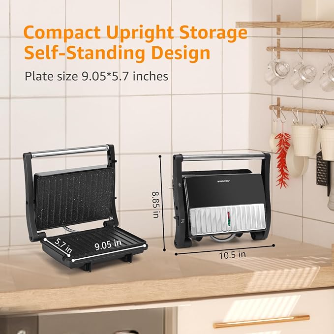 Panini Press Grill, Aigostar 1000W Sandwich Maker - Image 8