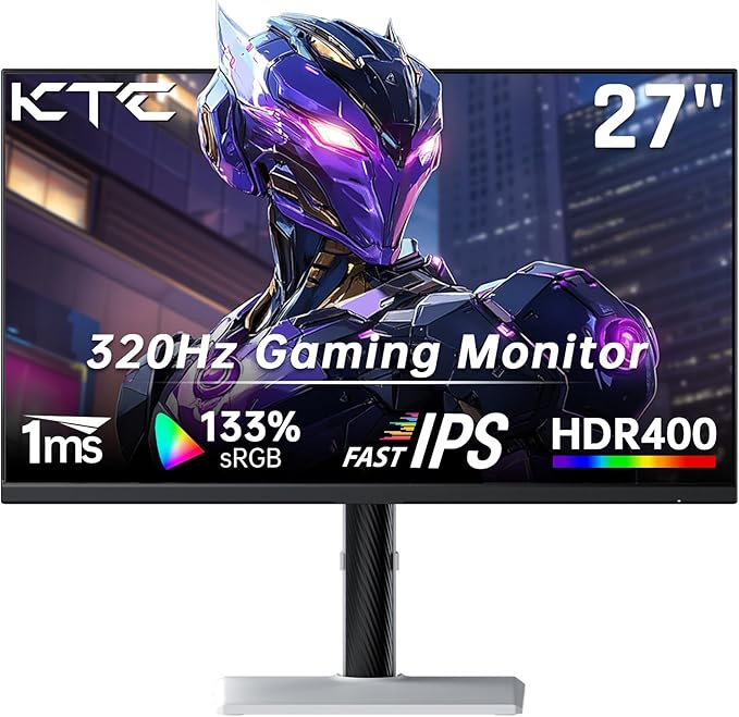 KTC Monitor 27-inch White Gaming Monitor WQHD Fast IPS, 300Hz 1ms 144% sRGB - Image 8