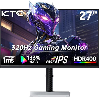KTC Monitor 27-inch White Gaming Monitor WQHD Fast IPS, 300Hz 1ms 144% sRGB - Image 8