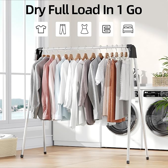 APEXCHASER Clothes Drying Rack Foldable, Stainless Steel Laundry Drying Rack - Image 6